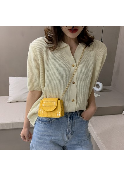 Sarı Stil 12CMX5.5CMX9.5CM Mini Küçük Kare Flap Çanta Moda Yeni Pu Deri Kadın Çanta Timsah Desen Zincir Omuz Messenger Çanta (Yurt Dışından) fiyatları