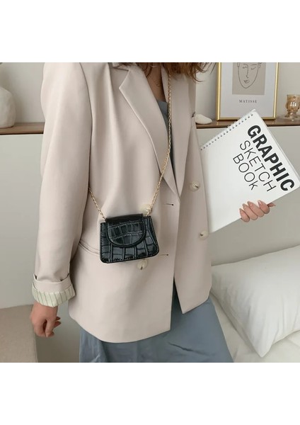 Sarı Stil 12CMX5.5CMX9.5CM Mini Küçük Kare Flap Çanta Moda Yeni Pu Deri Kadın Çanta Timsah Desen Zincir Omuz Messenger Çanta (Yurt Dışından) modelleri