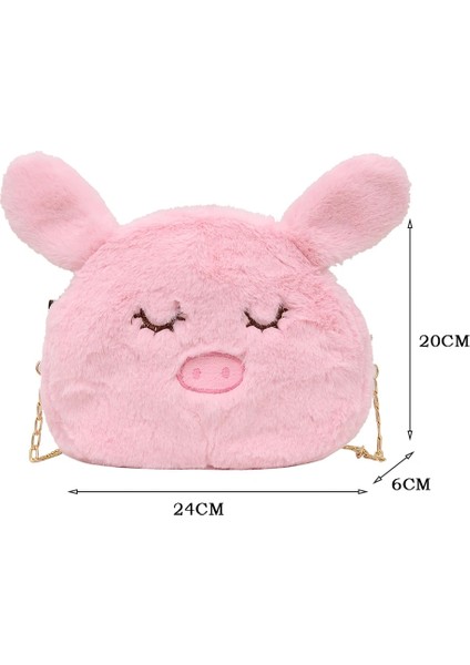 Pembe Tarzı 2022 Moda Peluş Crossbody Çanta Sevimli Cartooken Omuz Çantası Parti Çalışma Seyahat Çantası Kadınlar Kızlar Için Tavuk Peluş Çanta (Yurt Dışından)