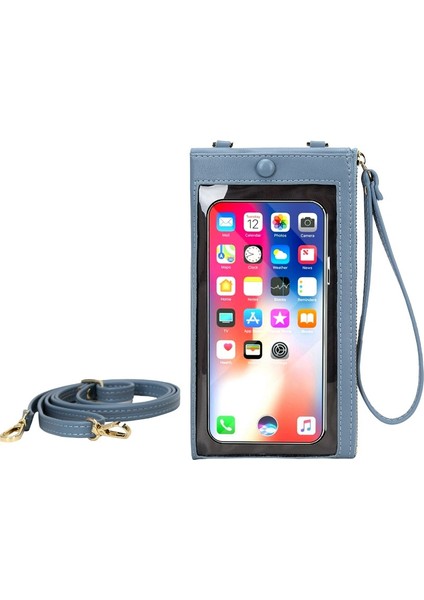 Yeşil Stil Yeni Dokunmatik Ekran Cep Telefonu Kadın Çantası Büyük Kapasiteli Saf Renk Messenger Kadın Cüzdanı Çok Fonksiyonlu Tek Omuz Çanta (Yurt Dışından)