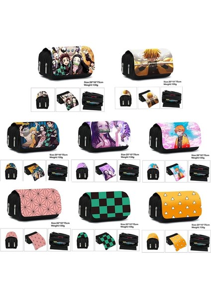 FGQBBGUIMIE10 Stili Anime Demon Slayer Kimetsu Hiçbir Yaiba Kalem Kutusu Fermuar Makyaj Çantası Kalem Kırtasiye Çantaları Catoon Kalem Kutusu Kadın Kozmetik Çantası (Yurt Dışından)