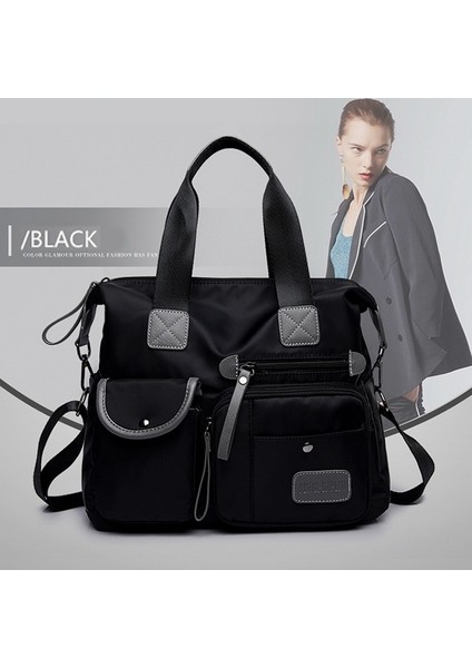 A-Siyah Stil Lıtthıng Su Geçirmez Kadın Naylon Çanta Omuz Çantası Rahat Büyük Kapasiteli Tote Çanta Crossbody Çanta Kadın Çantası Bolso Mujer (Yurt Dışından) fırsatları