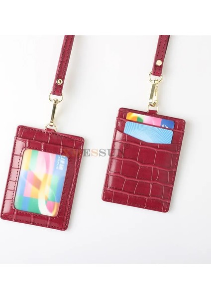 Devekuşu Derin Mor Stili Xmessun Kabartmalı Devekuşu Desen Kordon Kart Tutucu Erkekler Için Wome Yeni Trendy Kımlık Kartı Tutucu Deri Monogramlı Harfler (Yurt Dışından)
