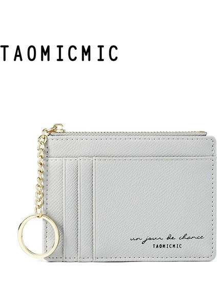 Gri Tarzı Yeni Kadın Cüzdanları Fermuar Pu Deri Bozuk Para Cüzdanı Mini Anahtarlık Küçük Cüzdan Çok Kartlı Bit Kart Sahibinin Kart Sahibinin (Yurt Dışından)