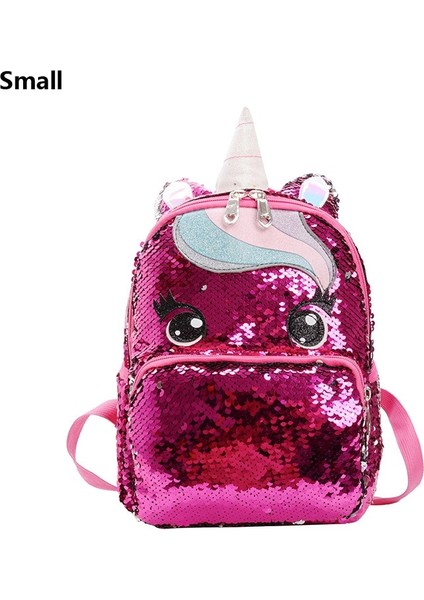 Küçük Gül Kırmızı Stili Karikatür Sevimli Sırt Çantası Kız Çocuk Okul Çantaları Sequins Unicorn Sırt Çantası Büyük Kawaoolbags Çocuklar Sırt Çantası Mochila Mujer (Yurt Dışından)