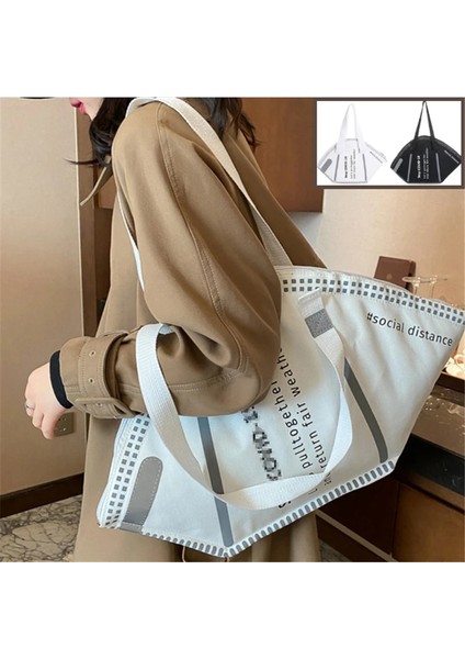 Büyük Çanta Beyaz Stil 1 Adet Smalllarge Çanta Kadın Yaratıcı Mektup Moda Rahat Kanvas Bez Çantalar Bayanlar El Çantaları Ana Kesesi Femme Tote (Yurt Dışından) fiyatları