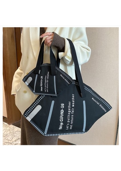 Büyük Çanta Beyaz Stil 1 Adet Smalllarge Çanta Kadın Yaratıcı Mektup Moda Rahat Kanvas Bez Çantalar Bayanlar El Çantaları Ana Kesesi Femme Tote (Yurt Dışından) fırsatları