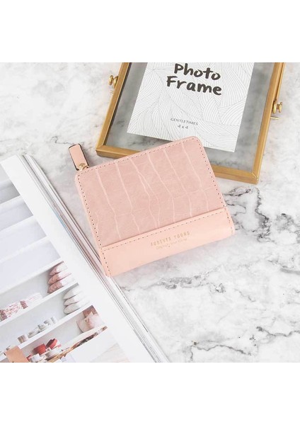Pembe Tarzı Küçük Kadın Cüzdanı Kadın Timsah Desen Fermuarlı Bozuk Para Cüzdanları Lüks Tasarımcı Kart Sahibinin Debriyaj Bayanlar Para Çantaları Çanta (Yurt Dışından)
