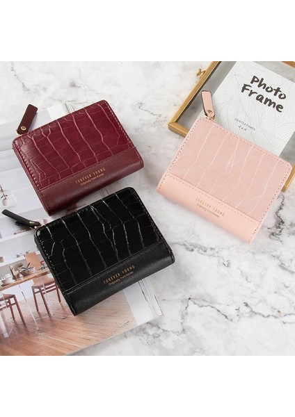 Pembe Tarzı Küçük Kadın Cüzdanı Kadın Timsah Desen Fermuarlı Bozuk Para Cüzdanları Lüks Tasarımcı Kart Sahibinin Debriyaj Bayanlar Para Çantaları Çanta (Yurt Dışından) modelleri