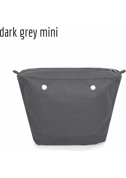 Dark Grey Mini Style Tanqu New Waterproof Inner Bag Organizer Insert Zipper Pocket For Classic Mini Obag Canvas Material For O Bag (Yurt Dışından)