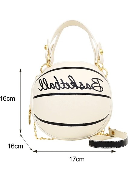 Beyaz Stil Women's Bag Basketball Football Shoulder Bags For Women Chain Casual Zipper Totes Purse Pu Leather Messenger Crossbody Handbags (Yurt Dışından)