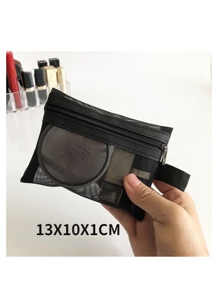 S Tarzı Kadın Örgü Kozmetik Çantası Seyahat Çantası Makyaj Çantası Organizatör Kadın Makyaj Çantası Taşınabilir Küçük Büyük Tuvalet Güzellik Çantası (Yurt Dışından)