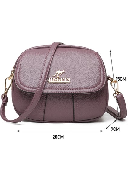O Tarzı Women Leather Shoulder Bag Multi-Pocket Mother Female Zipper Crossbody Handbags Fashion Exquisite Shopping Bag (Yurt Dışından)