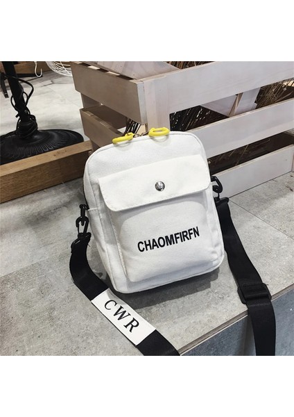 Beyaz-B Tarzı Kadın Kanvas Çanta Kadınlar Için Cartooken Messenger Çanta Öğrenci Sevimli Kız Omuz Çantası Bayanlar Alışveriş Çanta Crossbody Çanta (Yurt Dışından)