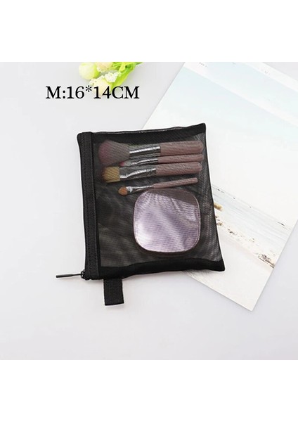 M Tarzı Naylon Şeffaf Kozmetik Çantaları Kadınlar Için Tote Fermuar Makyaj Çantası Tuvalet Eşyaları Saklama Çantası Kız Açık Havada Seyahat Makyaj Organizatör (Yurt Dışından)