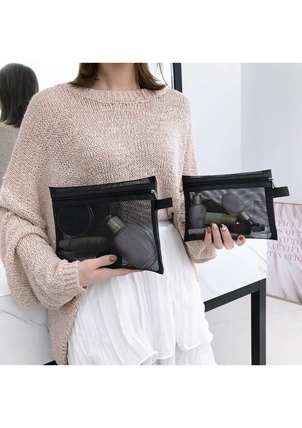 M Tarzı Naylon Şeffaf Kozmetik Çantaları Kadınlar Için Tote Fermuar Makyaj Çantası Tuvalet Eşyaları Saklama Çantası Kız Açık Havada Seyahat Makyaj Organizatör (Yurt Dışından) fiyatları