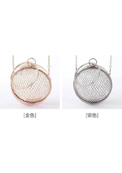 Altın Tarzı Bella Joy Metal Top Kadın Omuzdan Askili Çanta Altın Kafesler Yuvarlak Debriyaj Akşam Bayanlar Lüks Düğün Parti Crossbody Çanta Çanta (Yurt Dışından) fiyatları