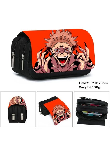 FGQBBZSHZ09 Stili Anime Jujutsu Kaisen Yuji Itadori Kozmetik Kutuları Kalem Kutusu Erkek Kız Kalem Çantası Öğrencileri Okul Çantası Genç Kırtasiye Çantaları (Yurt Dışından)