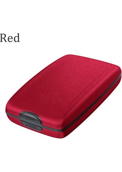 Kırmızı Stil Rfıd Engelleme Alüminyum Bozuk Para Cüzdanı Cüzdan Kredi Kartı Sahibi Güvenlik Metal Cüzdan Kılıf Iş Bankası Kartı Koruyucu Erkekler Kadınlar (Yurt Dışından)