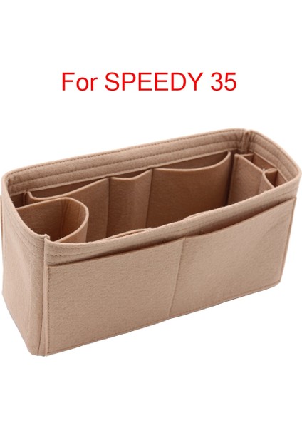 Kensen Shop Speedy 35 Bej Tarzı Speedy Keçe Kumaş Ekleme Çanta Organizatör Makyaj Çanta Organizatör Seyahat Iç Çanta Taşınabilir Kozmetik Çantaları Asla Dolu (Yurt Dışından)