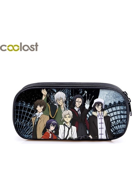 DQBBBUNGOSTRY15 Stili Anime Bungou Sokak Köpekleri Kozmetik Kılıfları Erkek Kız Karikatür Kalemlik Okul Çantası Dazai Osamu Chuya Nakahara Bungo Sokak Köpek Çantası (Yurt Dışından)