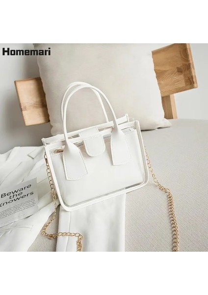 E-1 Tarzı Homemari Zincir Pu Deri Crossbody Çanta Womemall Omuz Basit Çanta Için Özel Kilit Tasarım Kadın Seyahat Çanta Kız (Yurt Dışından)