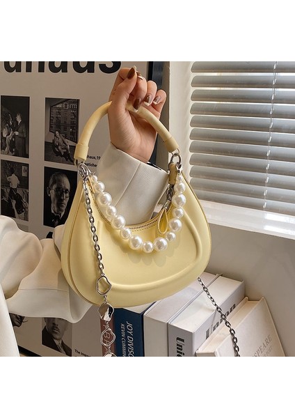 Kahverengi Çanta Stili 21CM7CM17CM Basit Katı Pu Omuz Çantası Kadın Yaz Lüks Tasarımcı Çanta Kadın Moda Rahat Koltukaltı Omuz Çantaları Bayanlar (Yurt Dışından) modelleri