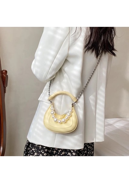 Kahverengi Çanta Stili 21CM7CM17CM Basit Katı Pu Omuz Çantası Kadın Yaz Lüks Tasarımcı Çanta Kadın Moda Rahat Koltukaltı Omuz Çantaları Bayanlar (Yurt Dışından) fırsatları