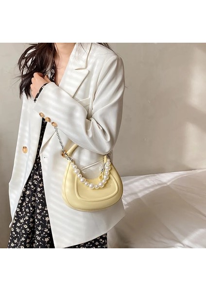 Kahverengi Çanta Stili 21CM7CM17CM Basit Katı Pu Omuz Çantası Kadın Yaz Lüks Tasarımcı Çanta Kadın Moda Rahat Koltukaltı Omuz Çantaları Bayanlar (Yurt Dışından) indirimleri