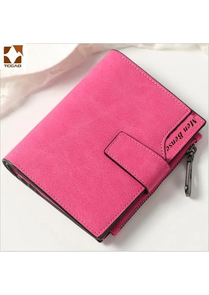 Kırmızı Stil Kısa Cüzdan Kadın Deri Hakiki Küçük Fermuarlı Kadın Çantası Küçük Bozuk Para Kesesi Femme Lüks Porte Feuille Bayan Cüzdanı (Yurt Dışından)