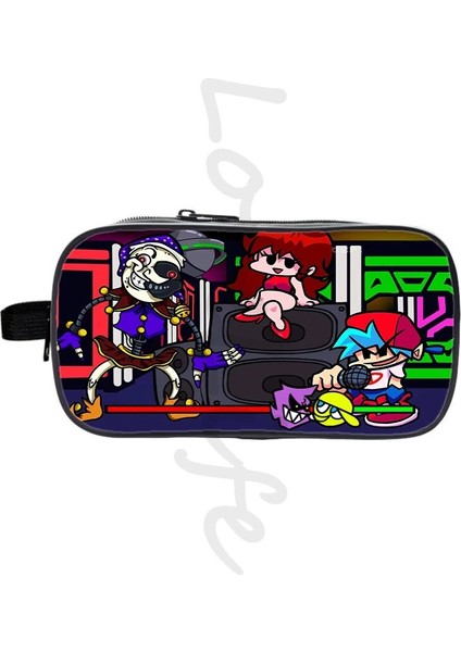 No.6 Tarzı 3D Video Oyunu Cuma Gecesi Funkin Kalem Kutusu Çocuklar Kalem Çantası Erkek Kız Çift Katmanlı Kalem Çantası Öğrenci Karikatür Kırtasiye Kalem Kılıfı (Yurt Dışından)
