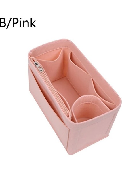 B Pembe Tarzı S Beden Bamader Büyük Orta Küçük Keçe Kumaş Ekleme Çanta Organizatör Seyahat Makyaj Kozmetik Iç Çanta Kadın Çanta Depolama Artefakt Düzenlemek (Yurt Dışından)