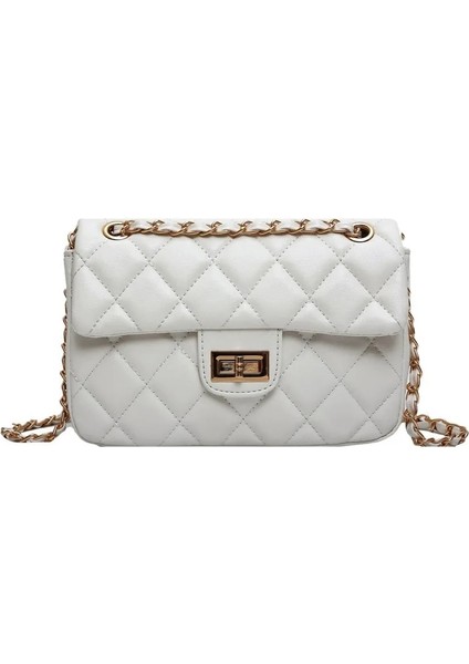 Mor Tarzı 22X7X15CM Lingge Zincir Kadın Çanta Bahar Yeni Trendy Moda Batı Tarzı Omuz Yaz Tüm Maç Messenger Küçük Kare Doku (Yurt Dışından)