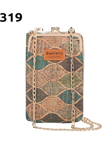 No.14 Tarzı Yeni Kadın Cüzdan Çile Cep Telefonu Çantası Crossbody Omuzdan Askili Çanta Fermuarlı Debriyaj Bayan Bozuk Para Cüzdanı Çoklu Kart Tutucu Kadın Çanta (Yurt Dışından)