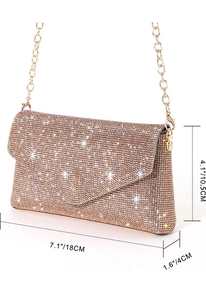 Şampanya Tarzı Kadınlar Için Rhinestone Çanta Omuz Çantası Çanta Bayanlar Kadın Kadınlar Için Crossbody Çanta Açık Alışveriş Iş (Yurt Dışından)