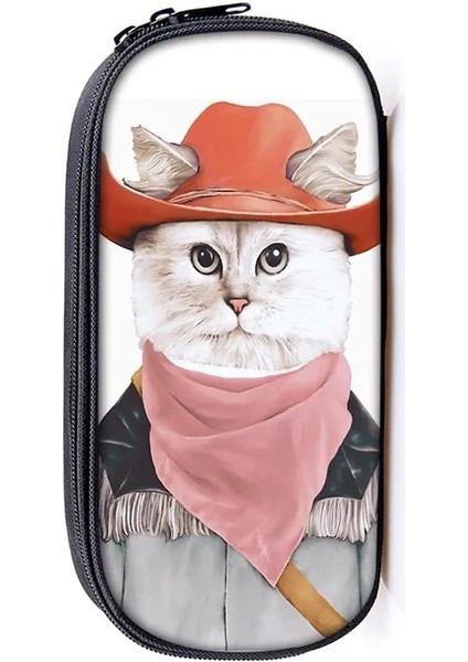 QBBCAT10 Tarzı Sevimli Kedi Baskı Okul Kalem Çantası Kız Erkek Kalem Kutusu Kanvas Kalem Çantası Kawaii Siyah Kedi Kalem Kutusu Kadın Kozmetik Çantası Makyaj Çantası (Yurt Dışından) fırsatları
