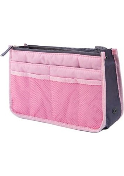 Pembe Tarzı Organizatör Ekleme Kadın Saklama Çantası Naylon Seyahat Ekleme Organizatör Çanta Çanta Büyük Astar Makyaj Kozmetik Çantası Tote Kese (Yurt Dışından)