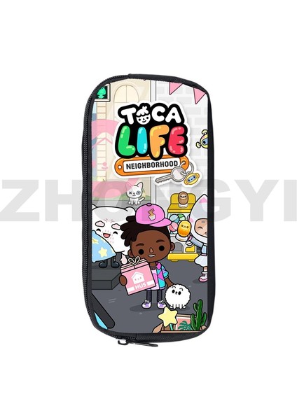 TOCA15 Stili Toca Boca Yaşam Dünya Oyunu Kalem Kutusu Anime Makyaj Kutusu Okul Malzemeleri Kırtasiye Depolama 3D Baskı Kılıfı Çanta Kozmetik Kılıfları (Yurt Dışından)