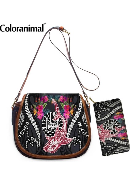 HTGP583DMZ21 Stili Sadece Cüzdan Coloranimal Sıcak Satış Oulder Çanta & Cüzdan Pretty Tahiti Bayrağı Polinezya Deniz Balığı ve Çiçek Baskı Çapraz Çanta Bolsa (Yurt Dışından)