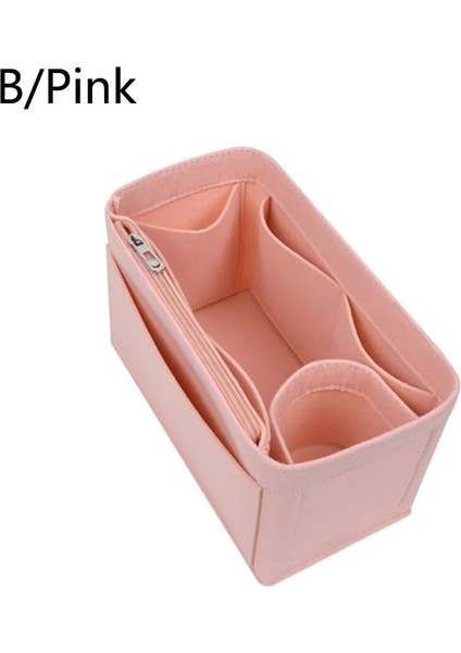 B Pembe Tarzı L Beden Bamader Büyük Orta Küçük Keçe Kumaş Ekleme Çanta Organizatör Seyahat Makyaj Kozmetik Iç Çanta Kadın Çanta Depolama Artefakt Düzenlemek (Yurt Dışından)