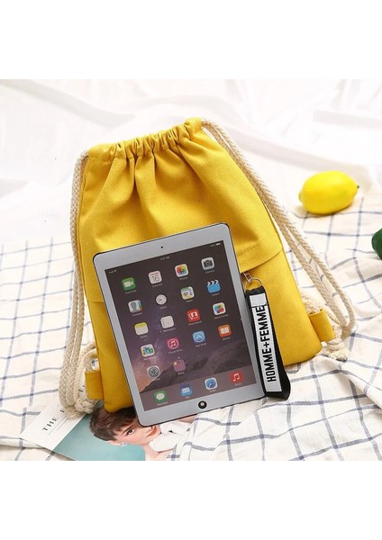 Kırmızı Stil Tuval Drawsting Sırt Çantası Omuz Çantaları Kadınlar Için Kadın Katı Organizatör Çantaları Ipad Cep Telefonu Fermuar Açık Spor Çantaları (Yurt Dışından)