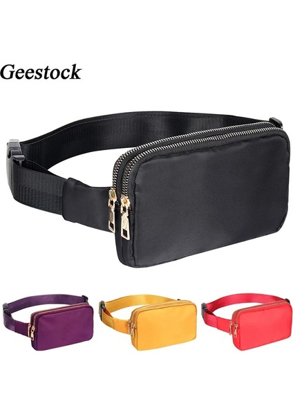 Çiçek Stili Geestock Bayan Kemer Çantaları Çift Fermuarlı Bel Paketi Moda Fanny Paketi Crossbody Çanta Su Geçirmez Telefon Çantası Alışveriş Çantası Için (Yurt Dışından)