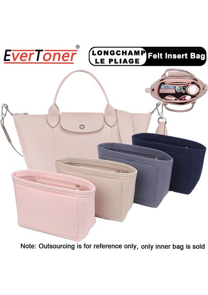 Gri Tarzı 24X18X15CM Evertoner Keçe Ekleme Çantası Longchamp Uzun Saplı Kısa Saplı Crossbody Çanta Makyaj Organizatör Şekillendirici Seyahat Iç Çanta Için Uygun (Yurt Dışından) fiyatları