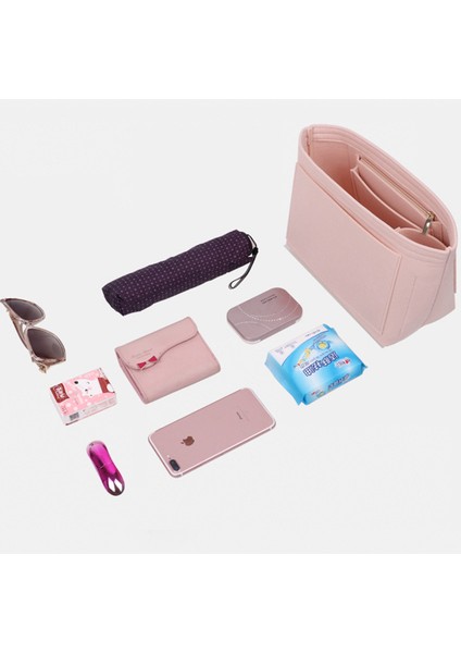 Gri Tarzı 24X18X15CM Evertoner Keçe Ekleme Çantası Longchamp Uzun Saplı Kısa Saplı Crossbody Çanta Makyaj Organizatör Şekillendirici Seyahat Iç Çanta Için Uygun (Yurt Dışından) fırsatları