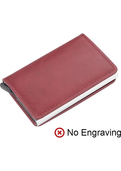Isimsiz Soild Red Stili Cexıka Anti Rfıd Engelleme Kımlığı Kredi Kartı Tutucu Kılıf Cüzdan Erkekler Iş Karbon Alüminyum Ince Mini Küçük Para Çantası Cüzdan Çanta (Yurt Dışından)