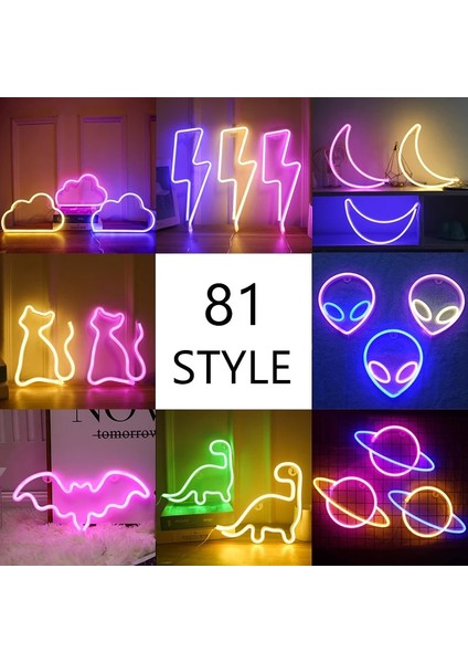 No.9 Stili F Neon LED Işıklar Burcu Gezegen Flaş Yıldırım Ay Neon Işık Aşk Bulut Neon Tabelalar Odası Ev Dekor Parti Lambası Duvar Işıkları (Yurt Dışından)