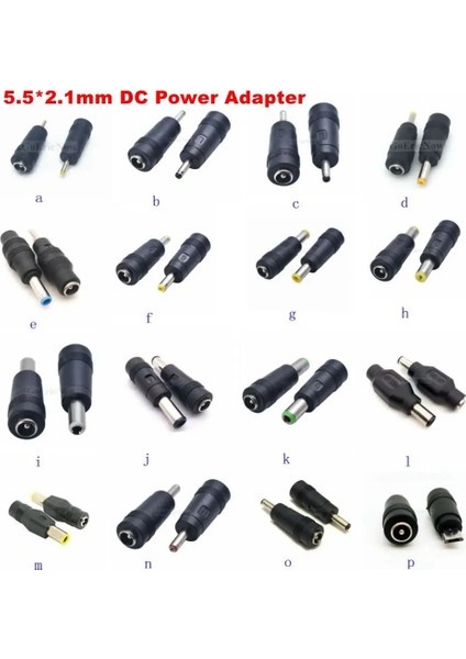 Bir Stil 1 Adet Dc Konektörü 5.5 x Dişi 3.0×1.1、4.0×1.35、4.0×1.7、2.5x0.7、4.8xale Fiş Dönüştürücü Dizüstü Güç Adaptörü (Yurt Dışından)