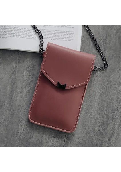 Kensen Shop Tip 2 Koyu Pembe Stili Kadın Deri Messenger Çanta Mini Cep Cep Telefonu Kılıfı Öğrenci Crossbody Kılıf Debriyaj Çanta Cüzdan Kız Küçük Omuz Çantası Çanta (Yurt Dışından)