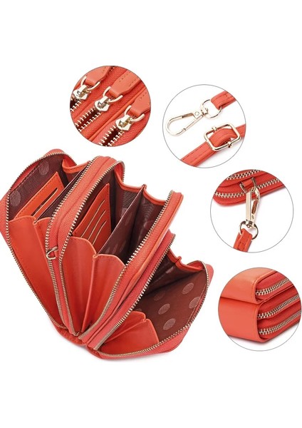 Turuncu Tarzı Yeni Kadın Rahat Şık Büyük Kapasiteli Çapraz Paket Cep Telefonu Cüzdanı Büyük Kart Sahipleri Cüzdan Debriyaj Omuz Askıları Çanta (Yurt Dışından) fiyatları