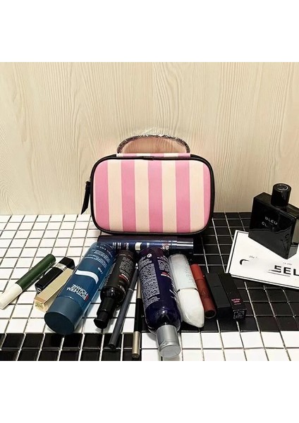 L Pembe Tarzı Kadın Seyahat Taşınabilir Çamaşır Torbası Su Geçirmez Makyaj Saklama Çantası Kitle Kozmetik Taşınabilir Pembe Kozmetik Çantası (Yurt Dışından) modelleri